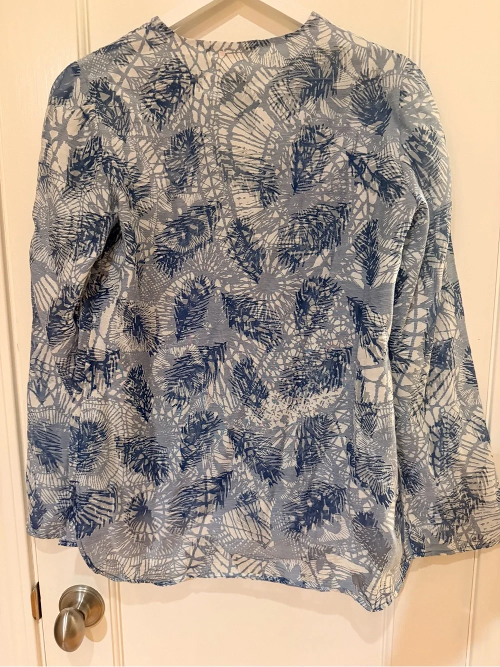 Tory Burch Baltic Sea Dream Catcher Semi Sheer Tunic Top
